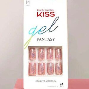 Gel Fantasy Winter Medium Length Nails - Galaxy War